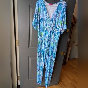 Lilly Pulitzer Merrick Jumpsuit Macaw Blue Size M